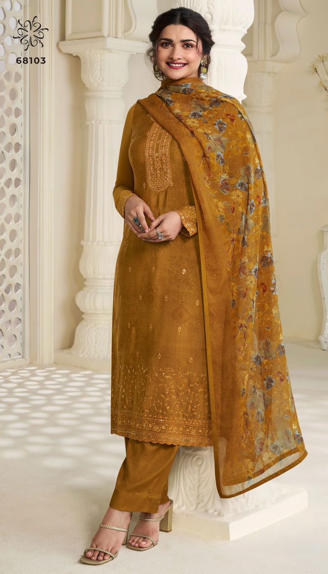 Silkina Royal Crepe 45 By Vinay Embroidered Designer Salwar Kameez Wholesale In Delhi
